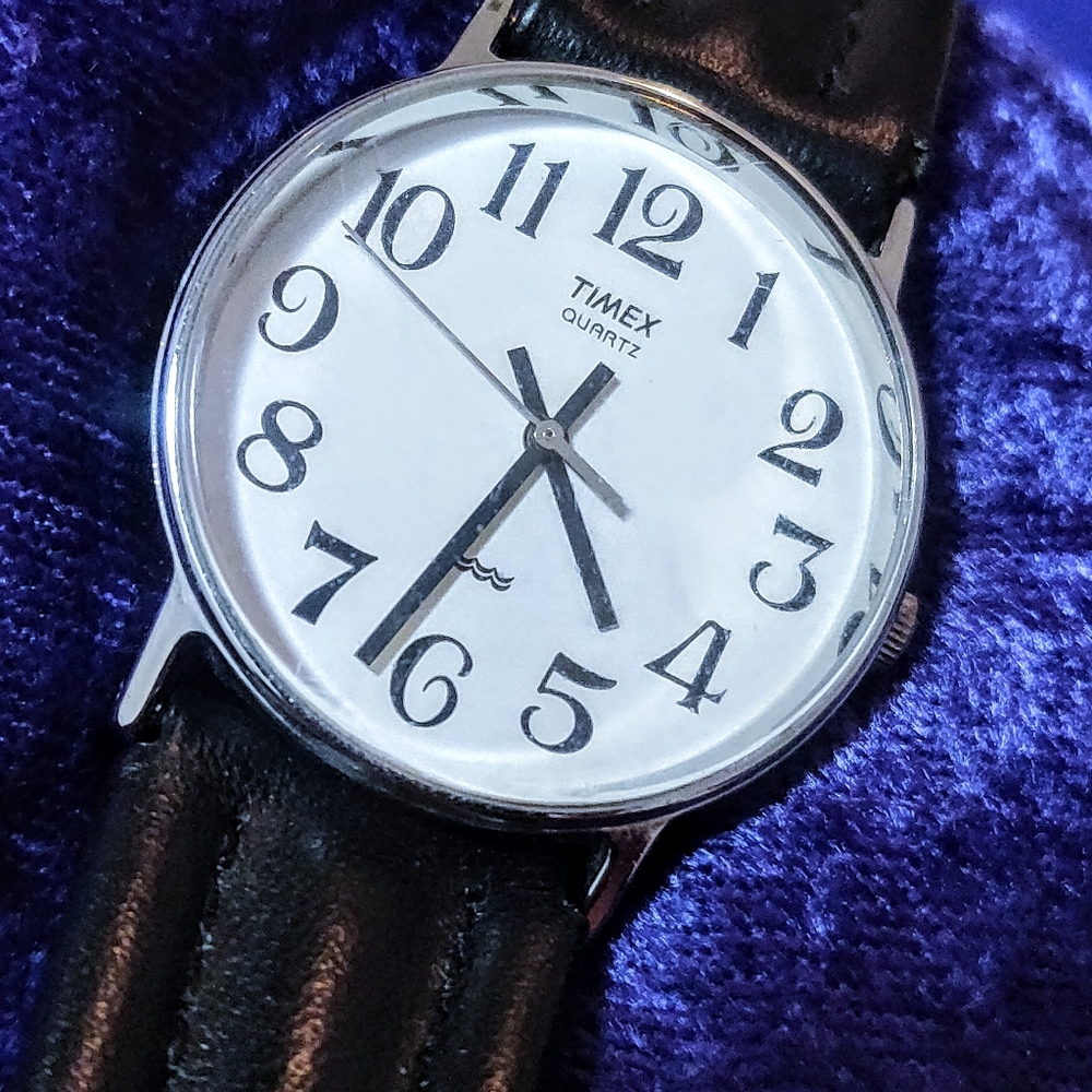 Timex vintage quartz classic black and white mens watch